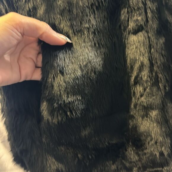 Madewell black faux fur vest hook closure size XS - Picture 5 of 11